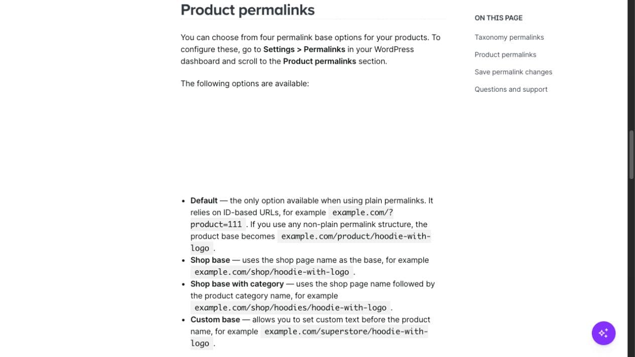 Official WooCommerce Product permalinks documentation
